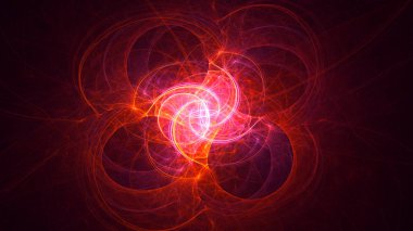 Soyut fraktal ışık arkaplanı 3 boyutlu oluşturuluyor