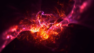 Soyut fraktal ışık arkaplanı 3 boyutlu oluşturuluyor