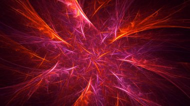Soyut fraktal ışık arkaplanı 3 boyutlu oluşturuluyor