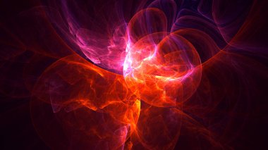 Soyut fraktal ışık arkaplanı 3 boyutlu oluşturuluyor