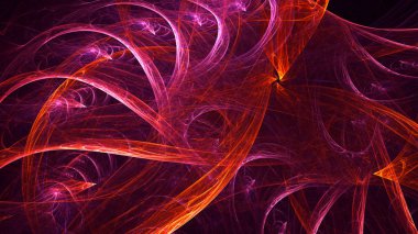 Soyut fraktal ışık arkaplanı 3 boyutlu oluşturuluyor