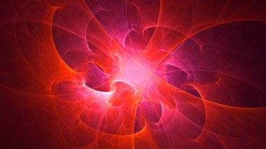 Soyut fraktal ışık arkaplanı 3 boyutlu oluşturuluyor