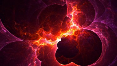 Soyut fraktal ışık arkaplanı 3 boyutlu oluşturuluyor