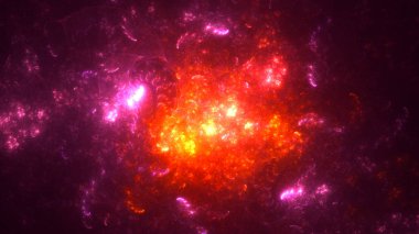 Soyut fraktal ışık arkaplanı 3 boyutlu oluşturuluyor
