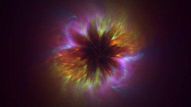 Soyut fraktal ışık arkaplanı 3 boyutlu oluşturuluyor