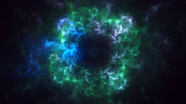 Soyut fraktal ışık arkaplanı 3 boyutlu oluşturuluyor