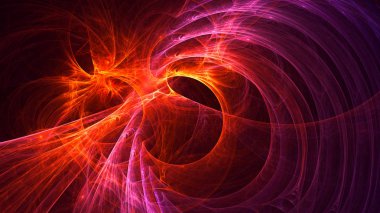 Soyut fraktal ışık arkaplanı 3 boyutlu oluşturuluyor