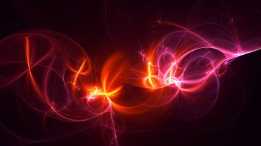 Soyut fraktal ışık arkaplanı 3 boyutlu oluşturuluyor