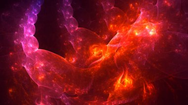 Soyut fraktal ışık arkaplanı 3 boyutlu oluşturuluyor