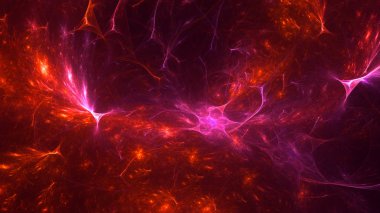 Soyut fraktal ışık arkaplanı 3 boyutlu oluşturuluyor