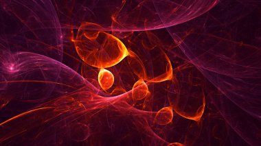 Soyut fraktal ışık arkaplanı 3 boyutlu oluşturuluyor