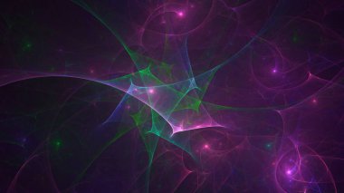 Soyut fraktal ışık arkaplanı 3 boyutlu oluşturuluyor