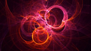 Soyut fraktal ışık arkaplanı 3 boyutlu oluşturuluyor