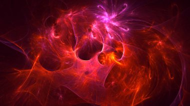 Soyut fraktal ışık arkaplanı 3 boyutlu oluşturuluyor