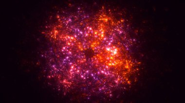 Soyut fraktal ışık arkaplanı 3 boyutlu oluşturuluyor