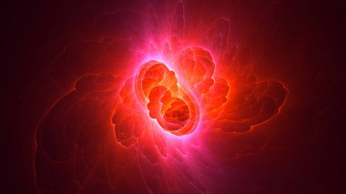 Soyut fraktal ışık arkaplanı 3 boyutlu oluşturuluyor