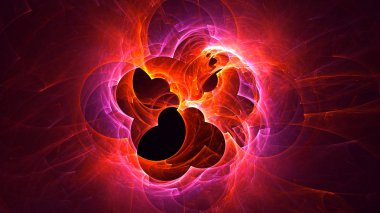 Soyut fraktal ışık arkaplanı 3 boyutlu oluşturuluyor