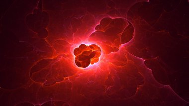 Soyut fraktal ışık arkaplanı 3 boyutlu oluşturuluyor