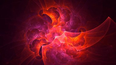 Soyut fraktal ışık arkaplanı 3 boyutlu oluşturuluyor