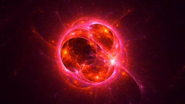 Soyut fraktal ışık arkaplanı 3 boyutlu oluşturuluyor