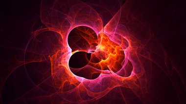 Soyut fraktal ışık arkaplanı 3 boyutlu oluşturuluyor