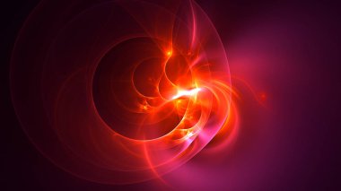 Soyut fraktal ışık arkaplanı 3 boyutlu oluşturuluyor