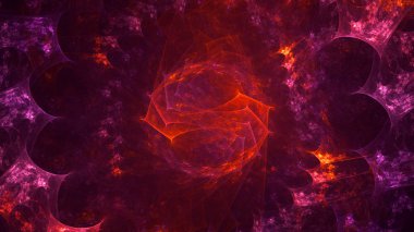Soyut fraktal ışık arkaplanı 3 boyutlu oluşturuluyor