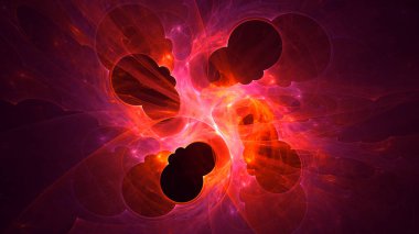 Soyut fraktal ışık arkaplanı 3 boyutlu oluşturuluyor