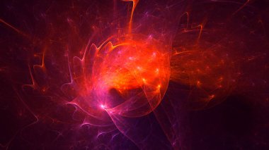 Soyut fraktal ışık arkaplanı 3 boyutlu oluşturuluyor