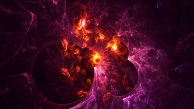 Soyut fraktal ışık arkaplanı 3 boyutlu oluşturuluyor