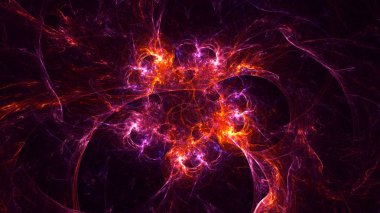 Soyut fraktal ışık arkaplanı 3 boyutlu oluşturuluyor