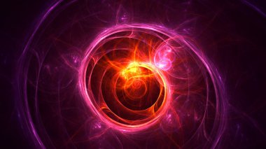 Soyut fraktal ışık arkaplanı 3 boyutlu oluşturuluyor