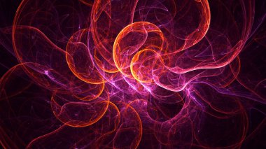 Soyut fraktal ışık arkaplanı 3 boyutlu oluşturuluyor