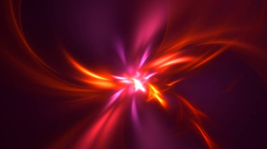 Soyut fraktal ışık arkaplanı 3 boyutlu oluşturuluyor