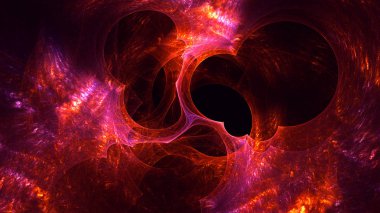 Soyut fraktal ışık arkaplanı 3 boyutlu oluşturuluyor