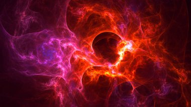 Soyut fraktal ışık arkaplanı 3 boyutlu oluşturuluyor