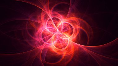 Soyut fraktal ışık arkaplanı 3 boyutlu oluşturuluyor