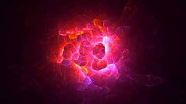 Soyut fraktal ışık arkaplanı 3 boyutlu oluşturuluyor