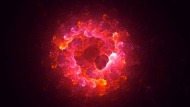 Soyut fraktal ışık arkaplanı 3 boyutlu oluşturuluyor