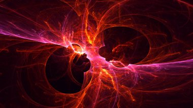 Soyut fraktal ışık arkaplanı 3 boyutlu oluşturuluyor