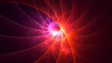 Soyut fraktal ışık arkaplanı 3 boyutlu oluşturuluyor