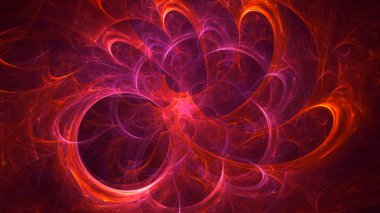 Soyut fraktal ışık arkaplanı 3 boyutlu oluşturuluyor