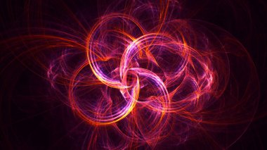 Soyut fraktal ışık arkaplanı 3 boyutlu oluşturuluyor