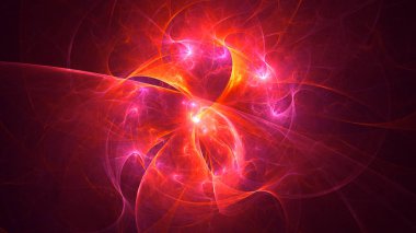 Soyut fraktal ışık arkaplanı 3 boyutlu oluşturuluyor