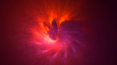 Soyut fraktal ışık arkaplanı 3 boyutlu oluşturuluyor