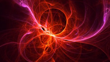 Soyut fraktal ışık arkaplanı 3 boyutlu oluşturuluyor