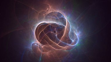 Soyut fraktal ışık arkaplanı 3 boyutlu oluşturuluyor