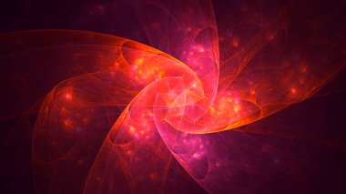 Soyut fraktal ışık arkaplanı 3 boyutlu oluşturuluyor