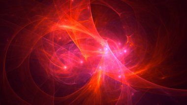 Soyut fraktal ışık arkaplanı 3 boyutlu oluşturuluyor