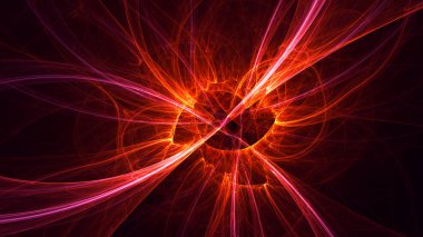 Soyut fraktal ışık arkaplanı 3 boyutlu oluşturuluyor